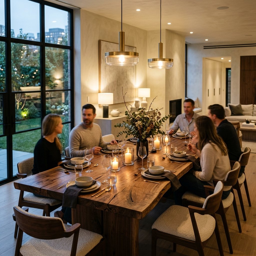 A beautiful wood dining table